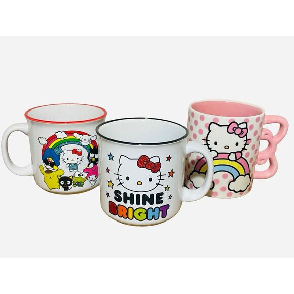 Hello Kitty Set of 3 Ceramic Mugs - Picture 1 of 8